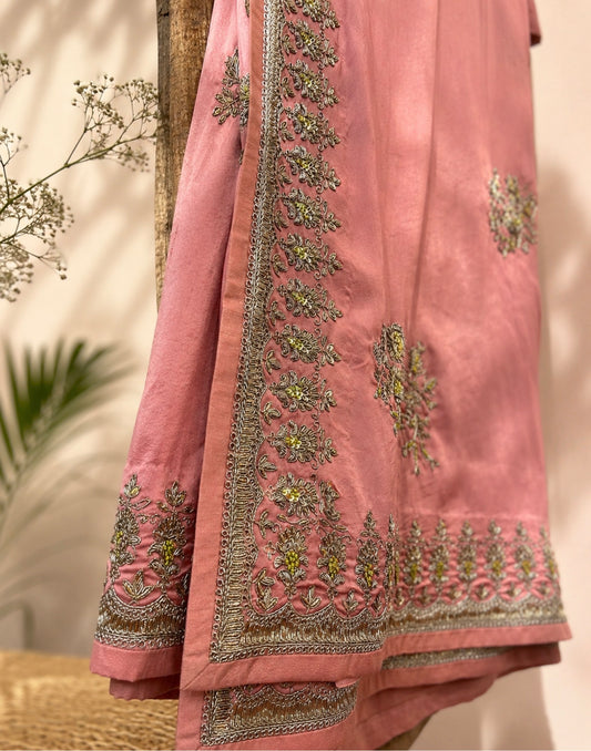 Onion Pink Dharni Saree