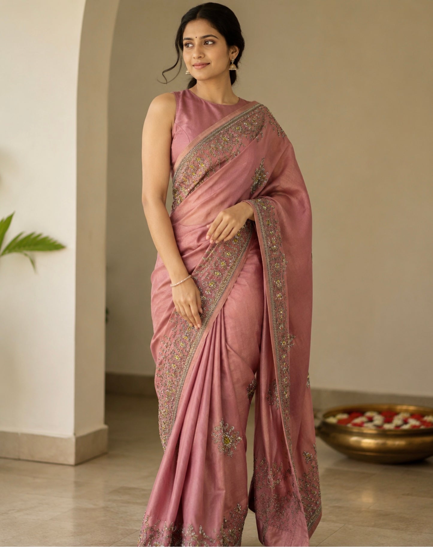 Onion Pink Tamara Saree
