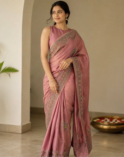 Onion Pink Tamara Saree