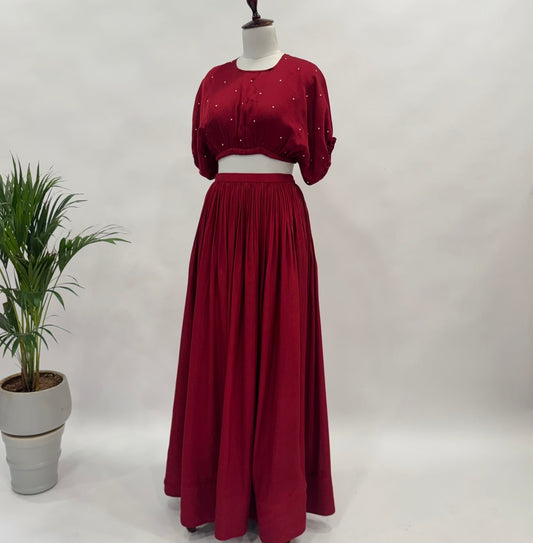 Red Balloon Top And Skirt Set