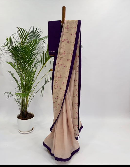 Blush Bloom Organza Saree