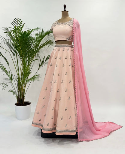 Blush Vinca Motifs Lehenga Set