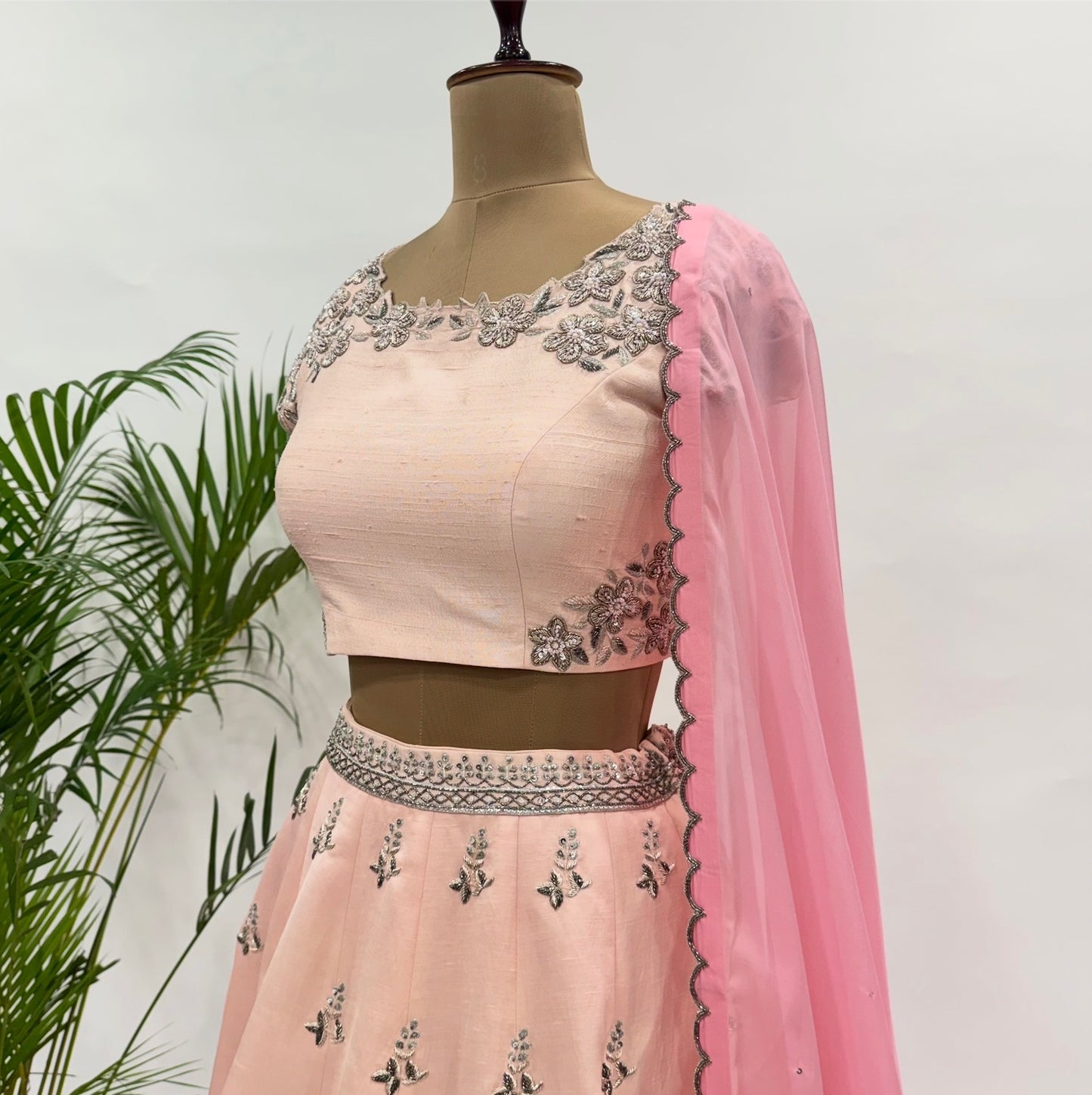 Blush Vinca Motifs Lehenga Set