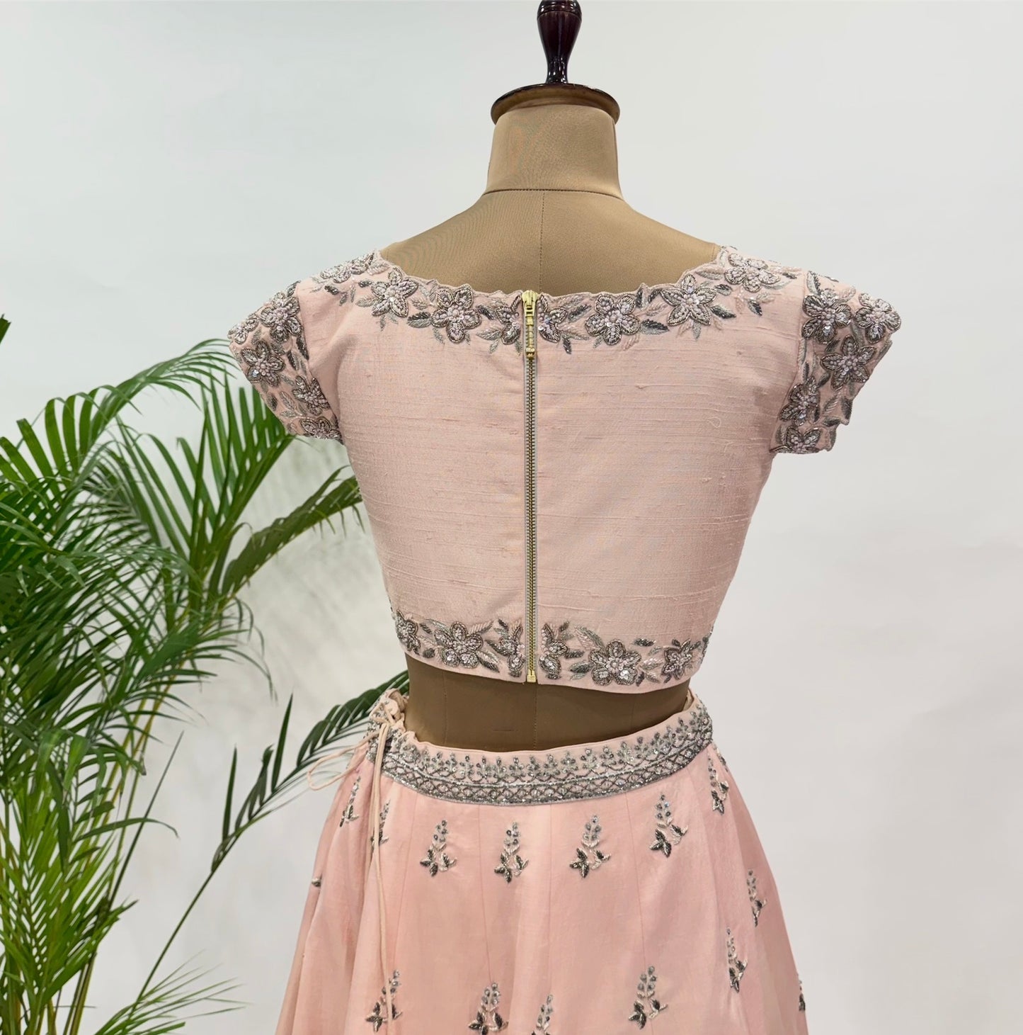 Blush Vinca Motifs Lehenga Set