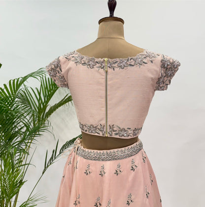 Blush Vinca Motifs Lehenga Set