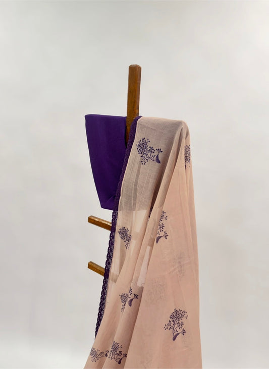 Blush Kumri Motifs Mul Chanderi Saree
