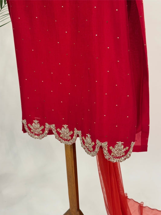 Red Tamara Kurta Set