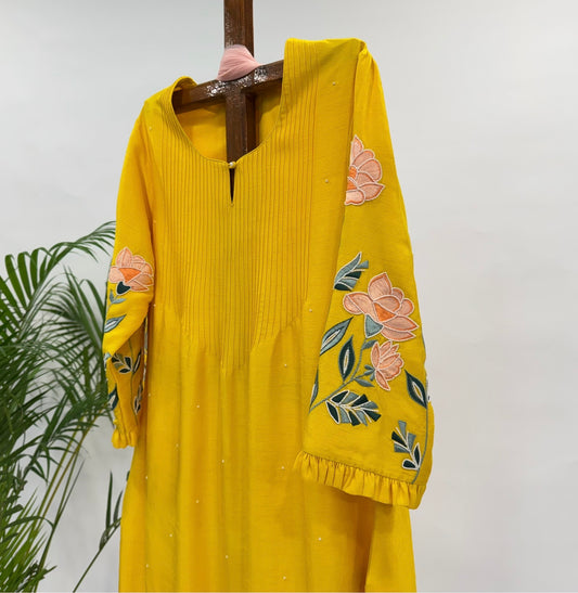 Yellow ME straight Kurta Set