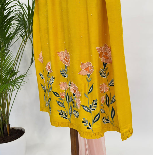 Yellow ME straight Kurta Set