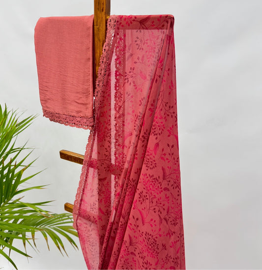 Onion Pink Kumri Georgette Gradient Saree