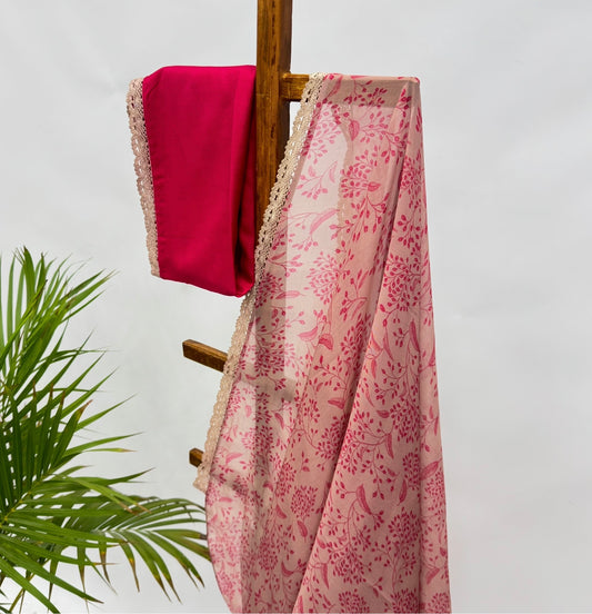 Blush Kumri falling Organza Saree