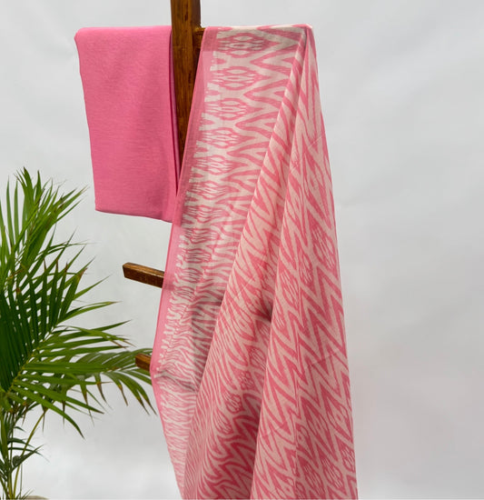 Peach Stripes Mul Chanderi Saree