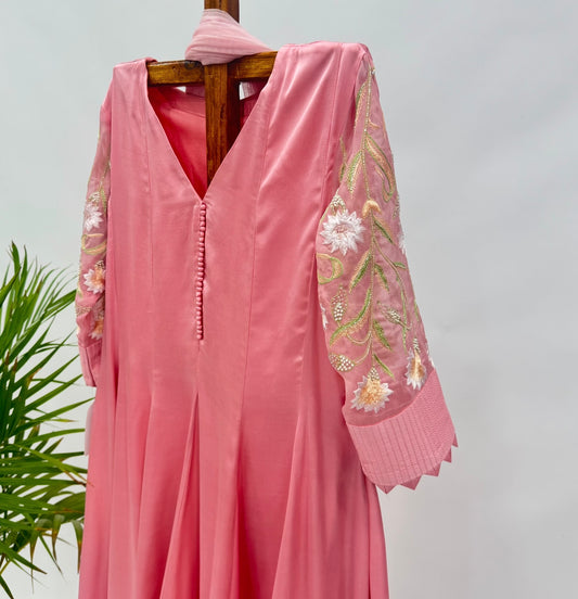 Powder Pink New ME Kurta Set with leggings
