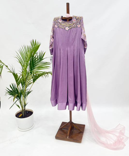 Lavender New ME kurta Set With Leggings