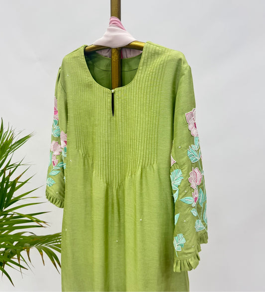 Green ME straight Cut Kurta Set