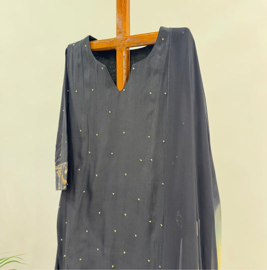 Black Kumri Kurta Set