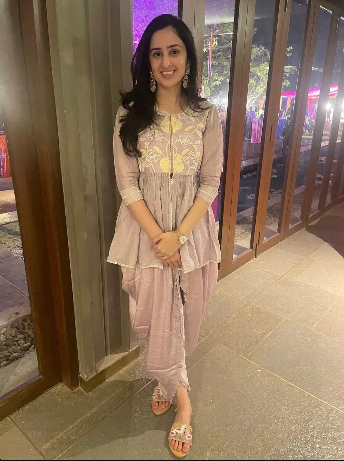 Mauve IT Peplum Dhoti