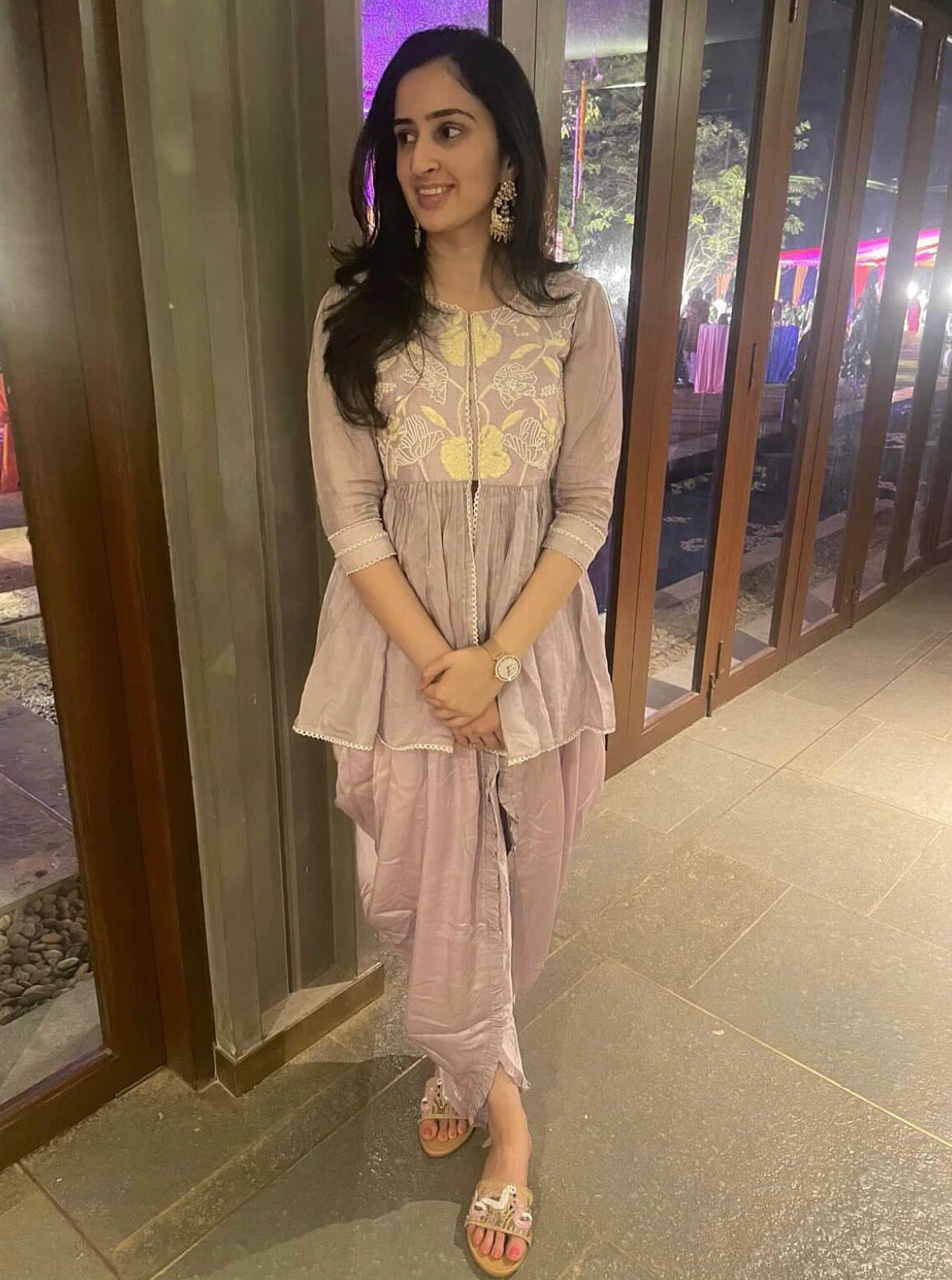Mauve IT Peplum Dhoti