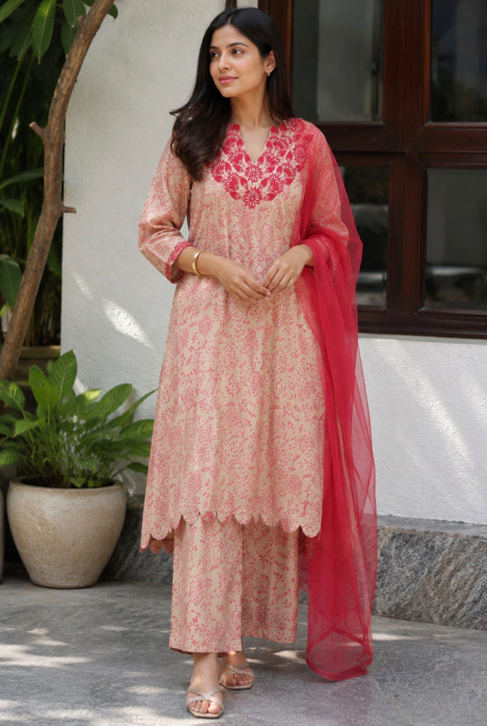 Blush Kumri Kurta Set
