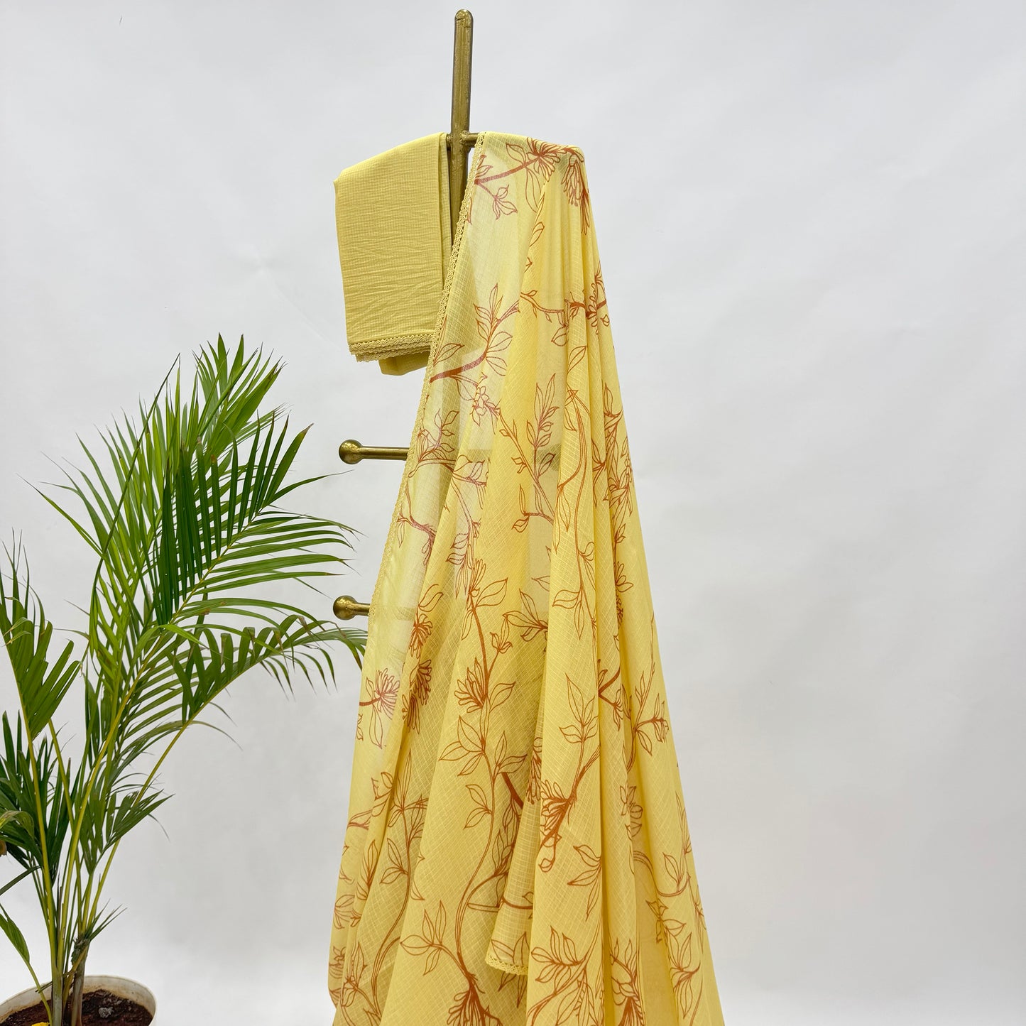 Yellow Foliole Outline Kota Saree
