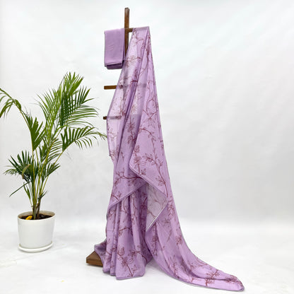 Lavender Foliole Outline Kota Saree