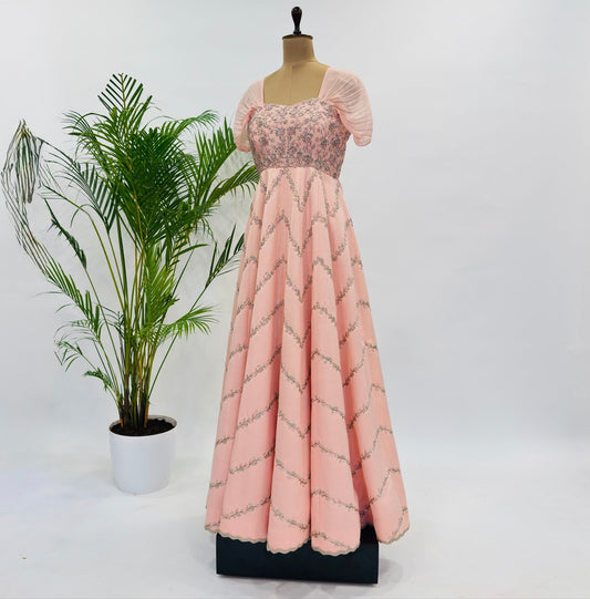 Peach peonia Gown