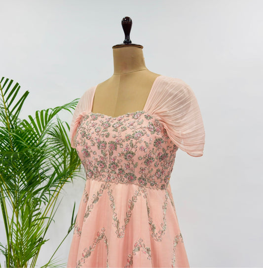 Peach peonia Gown
