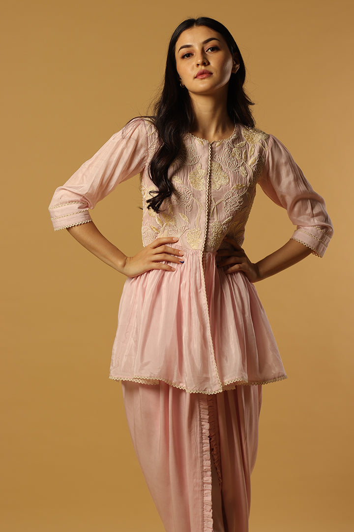 Soft Pink IT Peplum Dhoti