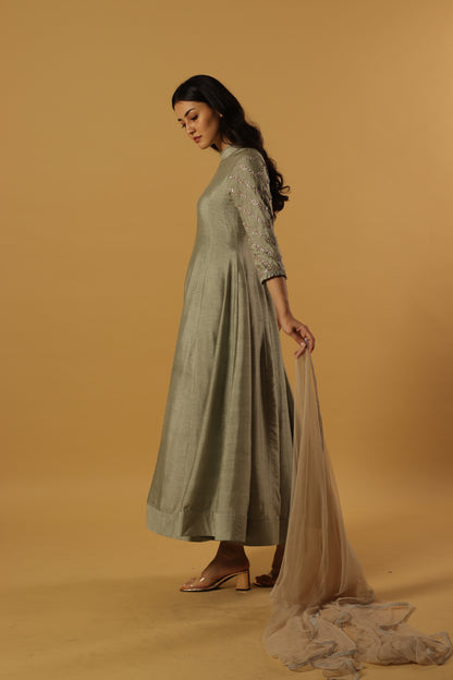 Sage green kurta set
