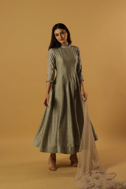 Sage green kurta set