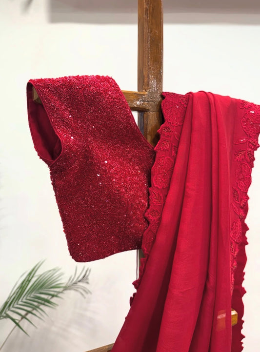 Red Sequin Blouse