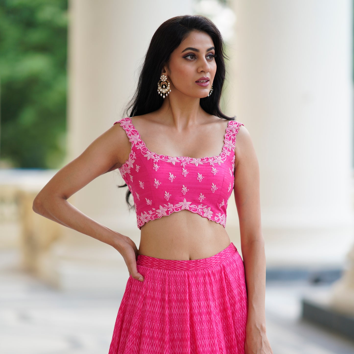 Hot Pink Thread Knot Blouse