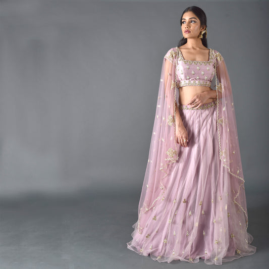 Lilac Knot Embroidery Dupatta