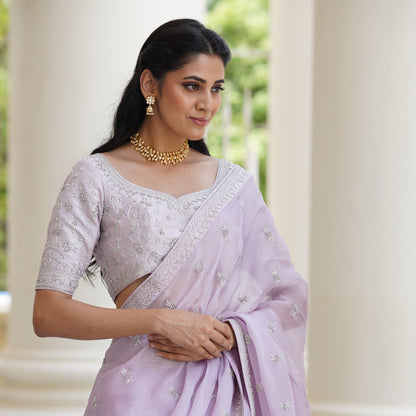 Lilac Small Flower Bridal Duaptta