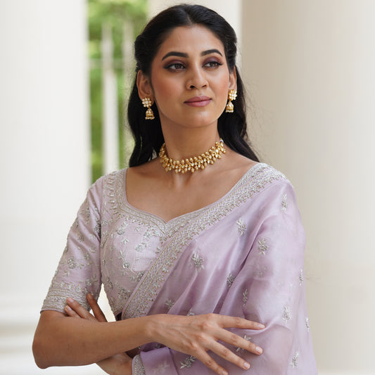 Lilac small Flower Blouse