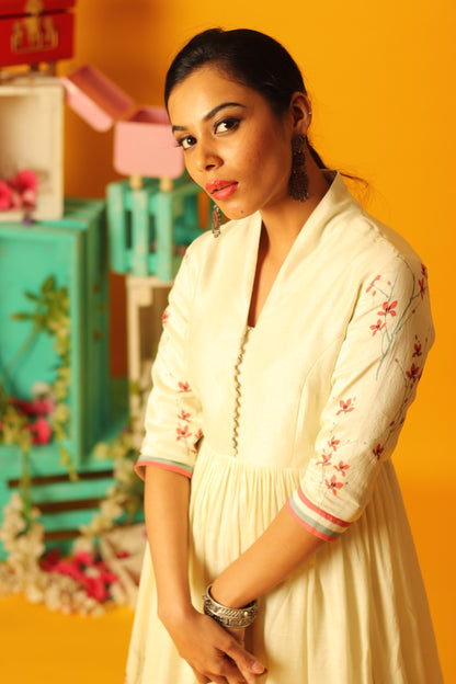 Off-White Bloom Anarkali Set