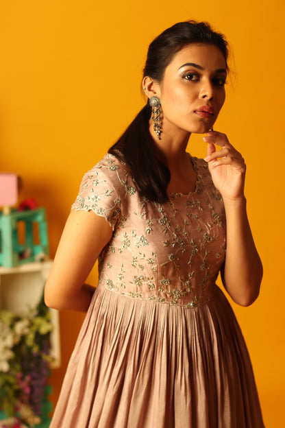 Old Rose Small Flower Floorlength