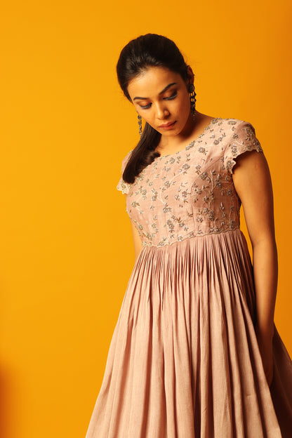 Old Rose Small Flower Floorlength