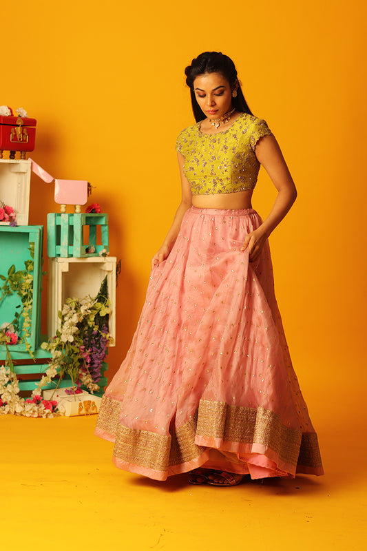 Onion Pink Lehenga