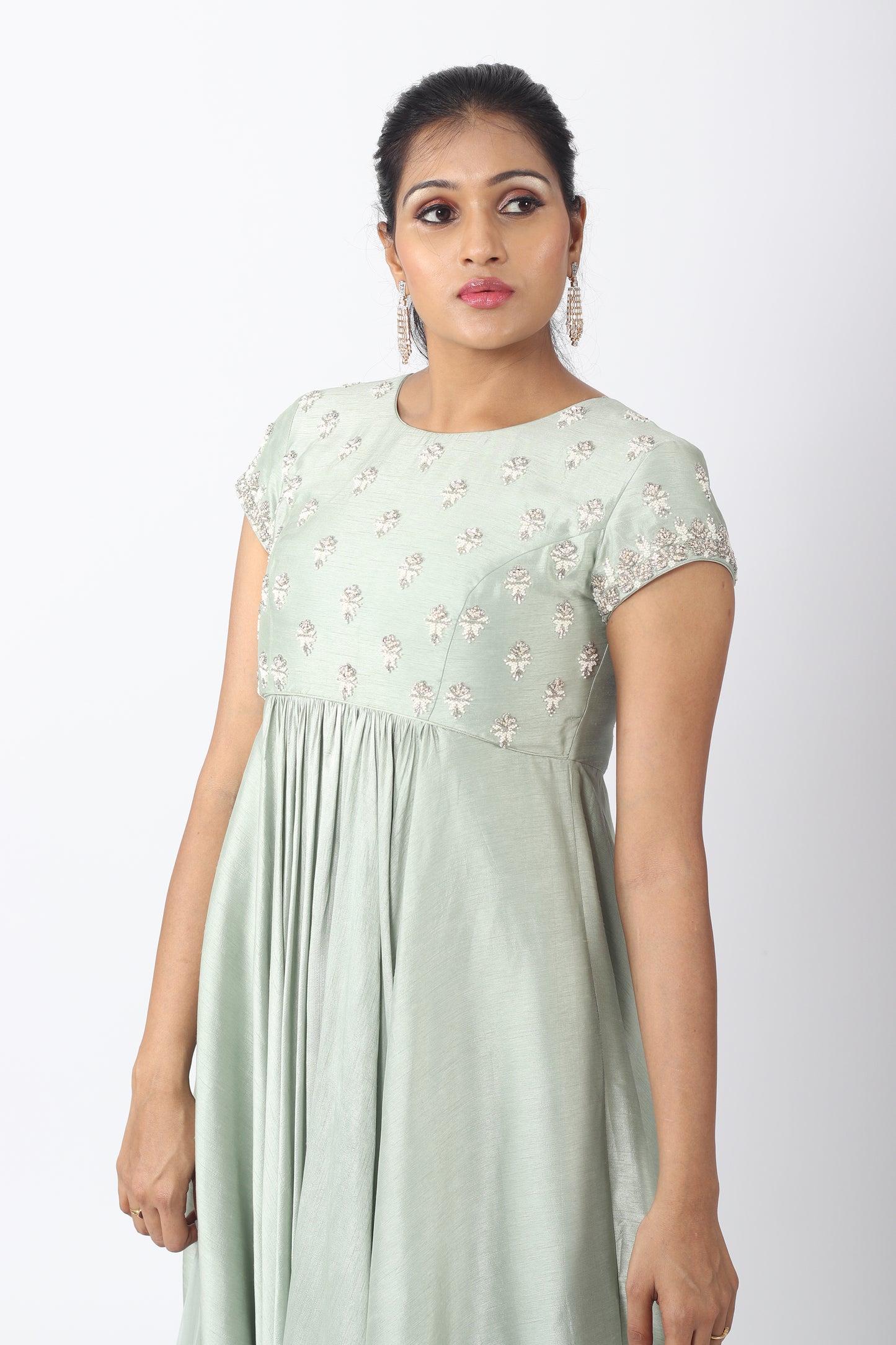 Sage Green Asymmetrical Kurta Set