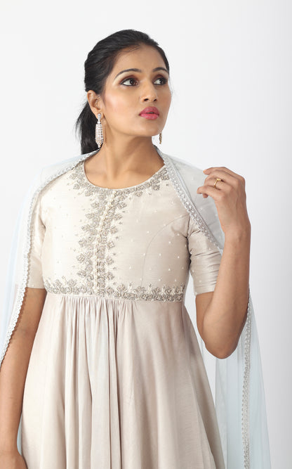 Ivory Asymmetrical Kurta Set
