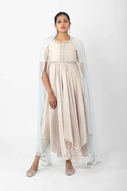 Ivory Asymmetrical Kurta Set