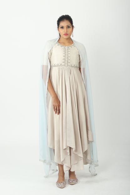 Ivory Asymmetrical Kurta Set