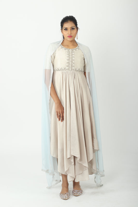 Ivory Asymmetrical Kurta Set