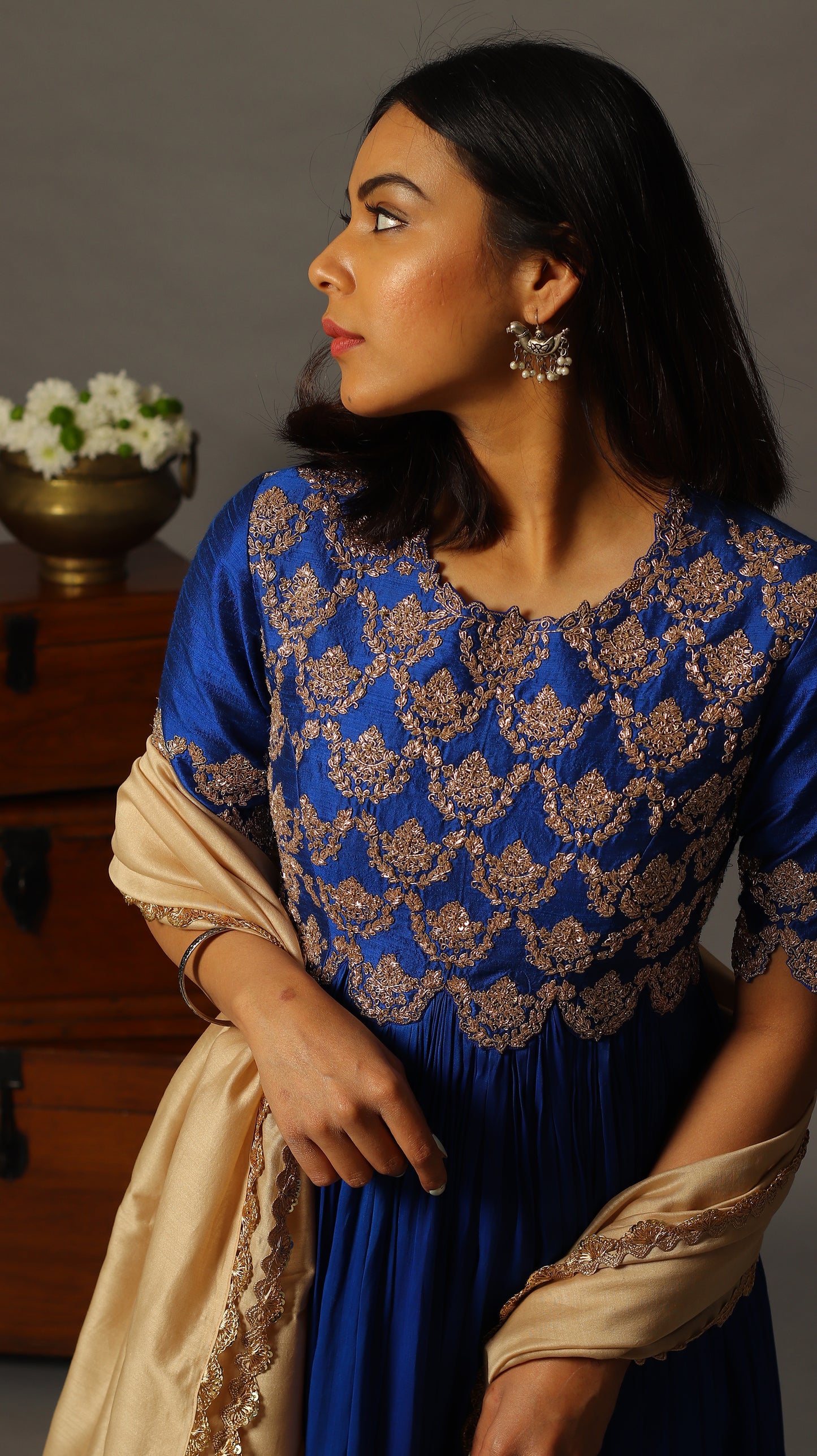 Royal Blue Tamara Anarkali Set