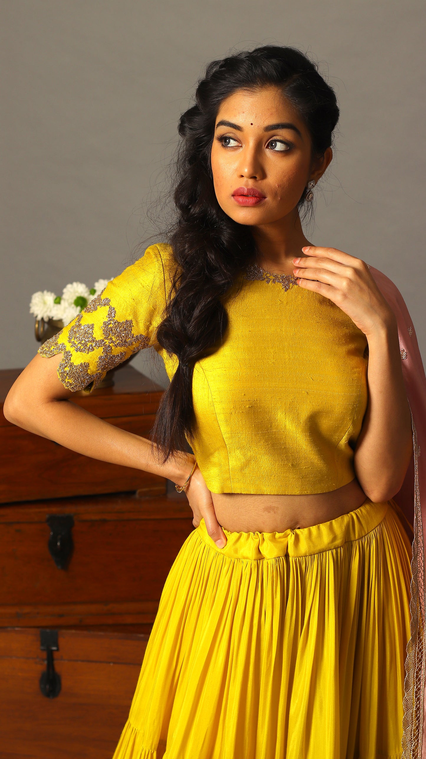 Mustard Yellow Tamara Layered Skirt Set