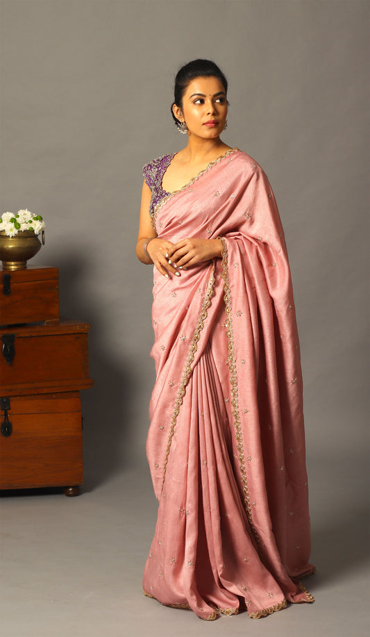 Onion Pink Tamara Saree Set