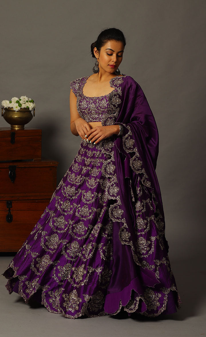 Purple Tamara Lehenga