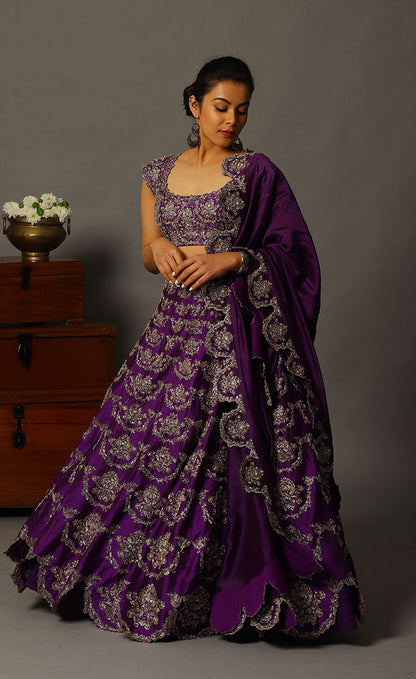 Purple Tamara Lehenga
