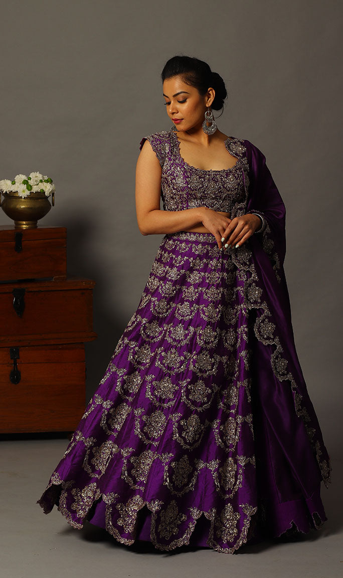 Purple Tamara Lehenga